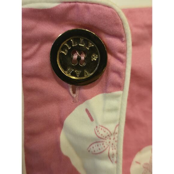 Lily & Van Skirt Sz 4 Button Up Sand Dollar Print Pink/ Gold Button Cotton Blend - Picture 5 of 9
